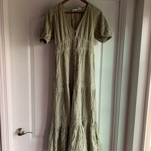 Lucky Brand cotton sage Maxi Dress